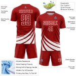 Maillot de football personnalisé à sublimation avec motifs de vent rouge et blanc