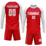 Maillot de football personnalisé à sublimation rouge et blanc pour extérieur