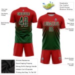 Maillot de football personnalisé à sublimation rouge, vert et blanc