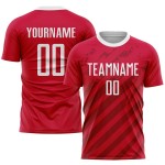 Maillot de football personnalisé à sublimation rouge et blanc
