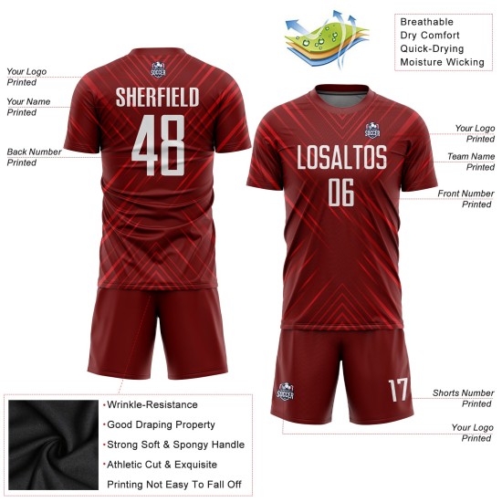 Maillot de football personnalisé à sublimation rouge et blanc