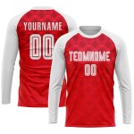 Maillot de football personnalisé à sublimation rouge et blanc pour extérieur
