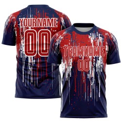 Maillot de football personnalisé à sublimation rouge royal et blanc