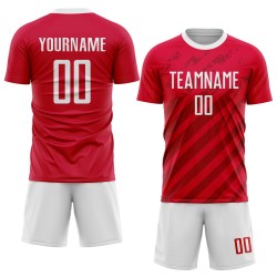 Maillot de football personnalisé à sublimation rouge et blanc Maillot de football personnalisé à sublimation rouge et blanc
