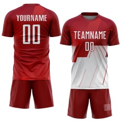 Maillot de football personnalisé à sublimation rouge et blanc Maillot de football personnalisé à sublimation rouge et blanc