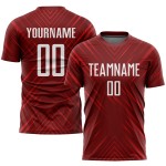 Maillot de football personnalisé à sublimation rouge et blanc