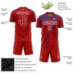 Maillot de football personnalisé à sublimation rouge royal et blanc