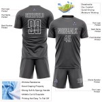 Maillot de football personnalisé à sublimation géométrique gris acier et blanc