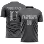 Maillot de football personnalisé à sublimation géométrique gris acier et blanc